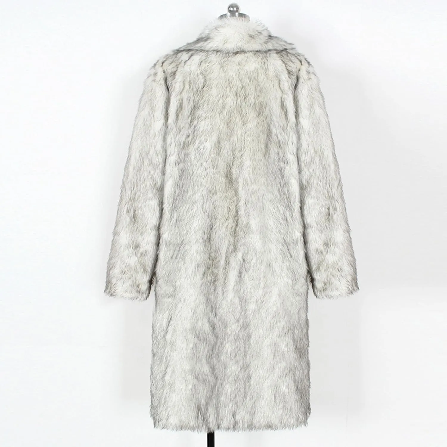 Men's Faux Fur Coat Winter Fashion Furry Fleece Trench Coat Men Winter Warm Faux Fur Overcoat Thicken Soft Jacket