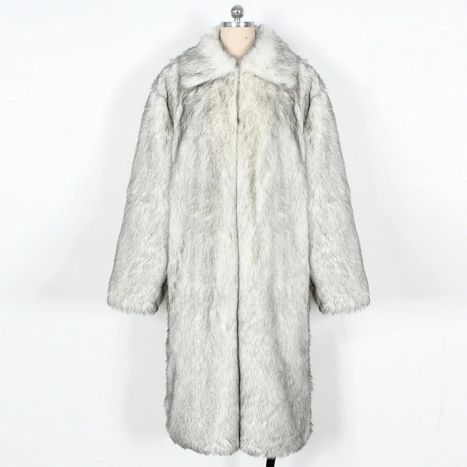 Men's Faux Fur Coat Winter Fashion Furry Fleece Trench Coat Men Winter Warm Faux Fur Overcoat Thicken Soft Jacket