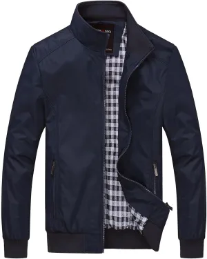 Men's Lightweight Softshell Coat Outerwear Zipper Windbreaker Flight Bomber Jacket Fall Jackets for Men