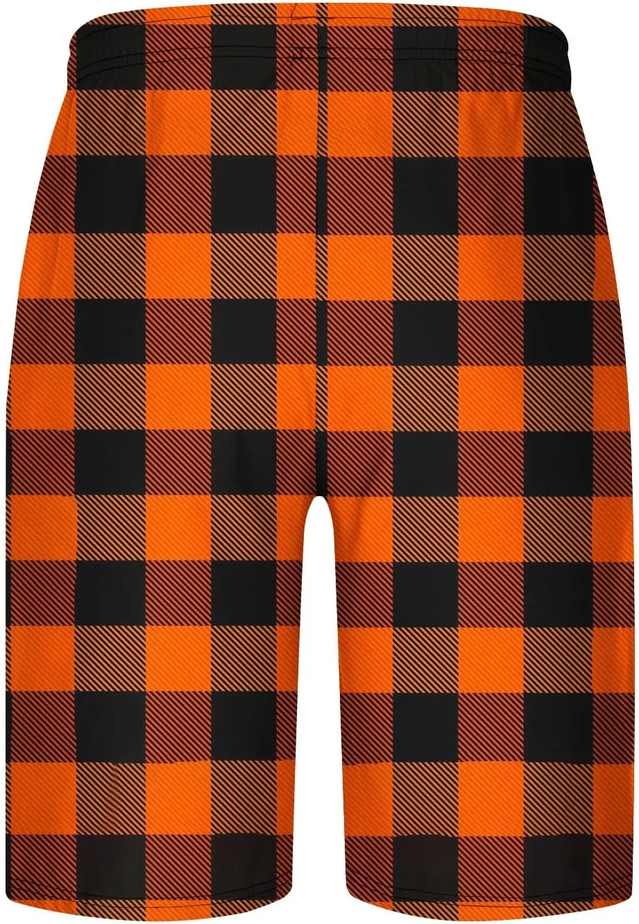 Mens Pajama Shorts Drawstring Waist Soft Comfy Lounge Shorts Plus Size Casual Loose Fit Plaid Shorts with Pockets