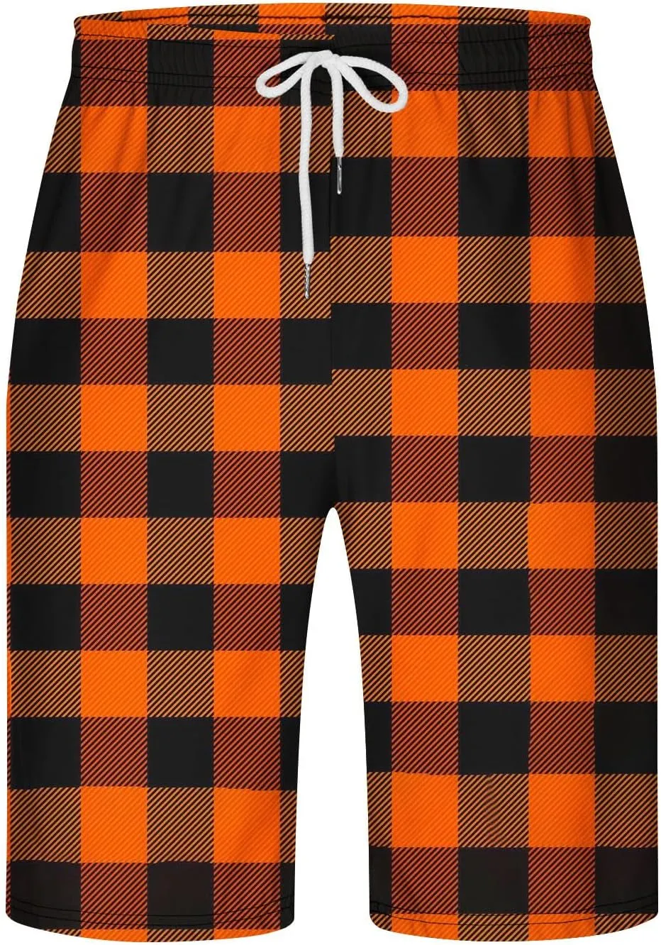 Mens Pajama Shorts Drawstring Waist Soft Comfy Lounge Shorts Plus Size Casual Loose Fit Plaid Shorts with Pockets