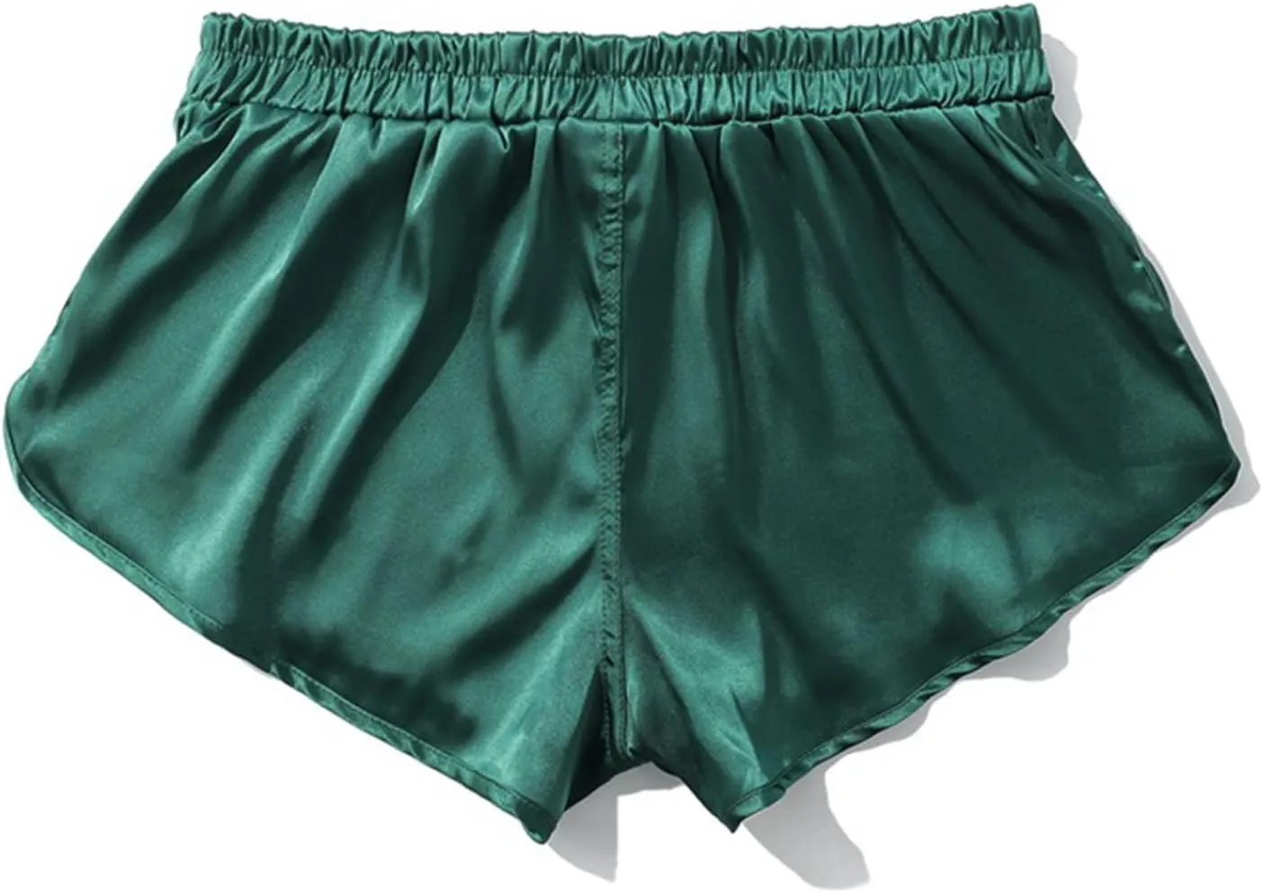 Men's Satin Side Split Running Shorts Elastic Waistband Quick Dry Gym Athletic Jogging Shorts
