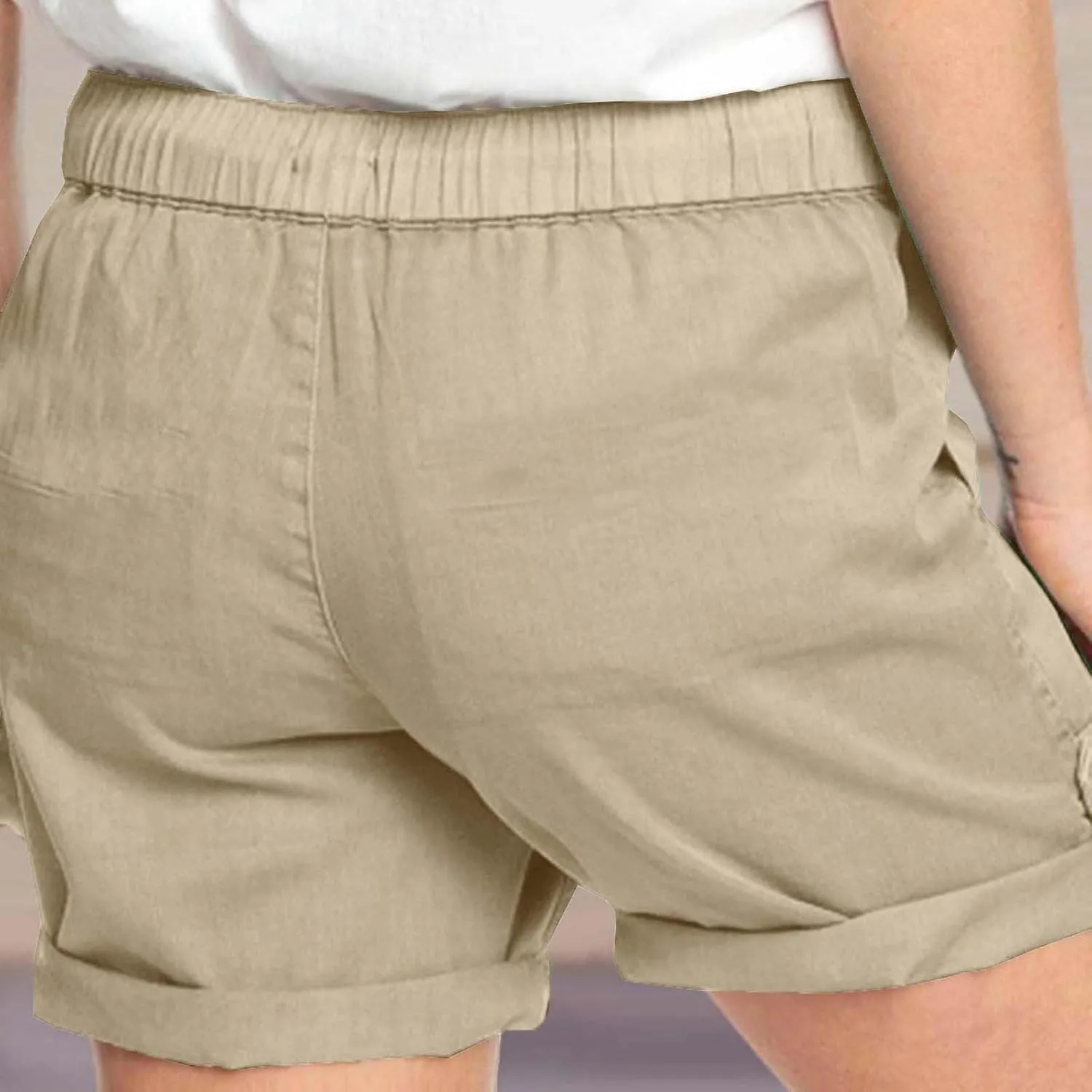 NATHGAM Womens Cargo Shorts with Pockets Drawstring Comfy Chino Elastic Waist Short Pants Casual Summer Outdoor Hiking Shorts