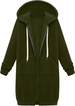 NBXNZWF Women's Zip Up Long Hoodies Casual Long Sleeve Drawstring Hooded Sweatshirts Oversized Fleece Jackets with Pocket