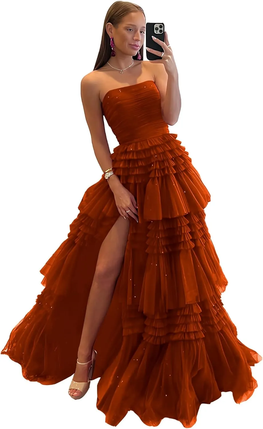 Off Shoulder Tulle A-Line Long Prom Dresses Strapless Open Back Cocktail Black Evening Gown