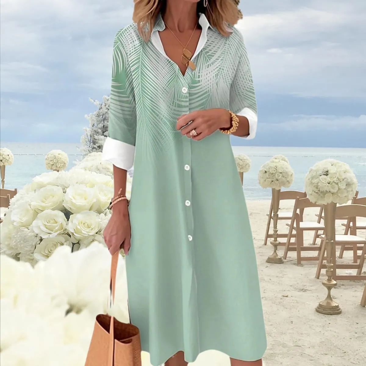 Oversized Button Down Shirt Dress for Women Fashion Boho Color Block Long Sleeve Shift Shirt Dresses 2025