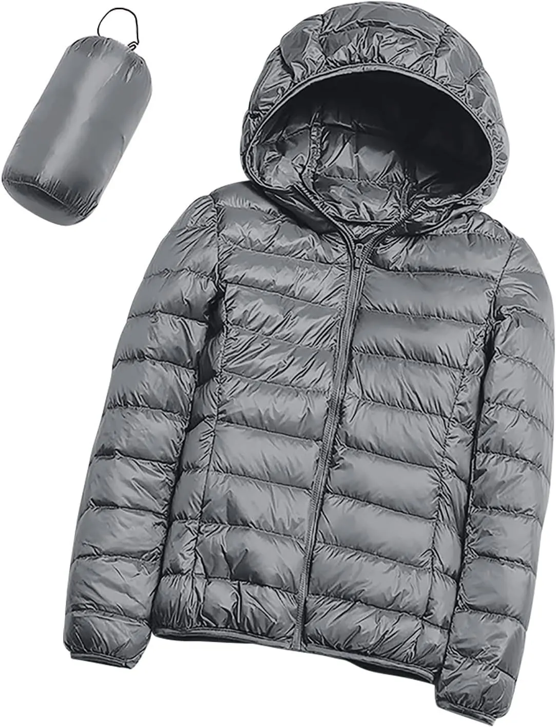 Packable Puffer Jacket Women Lightweight Down Jacket Zip up Quilted Jacket Thermal Winter Coat Hiking Insulated Jacket