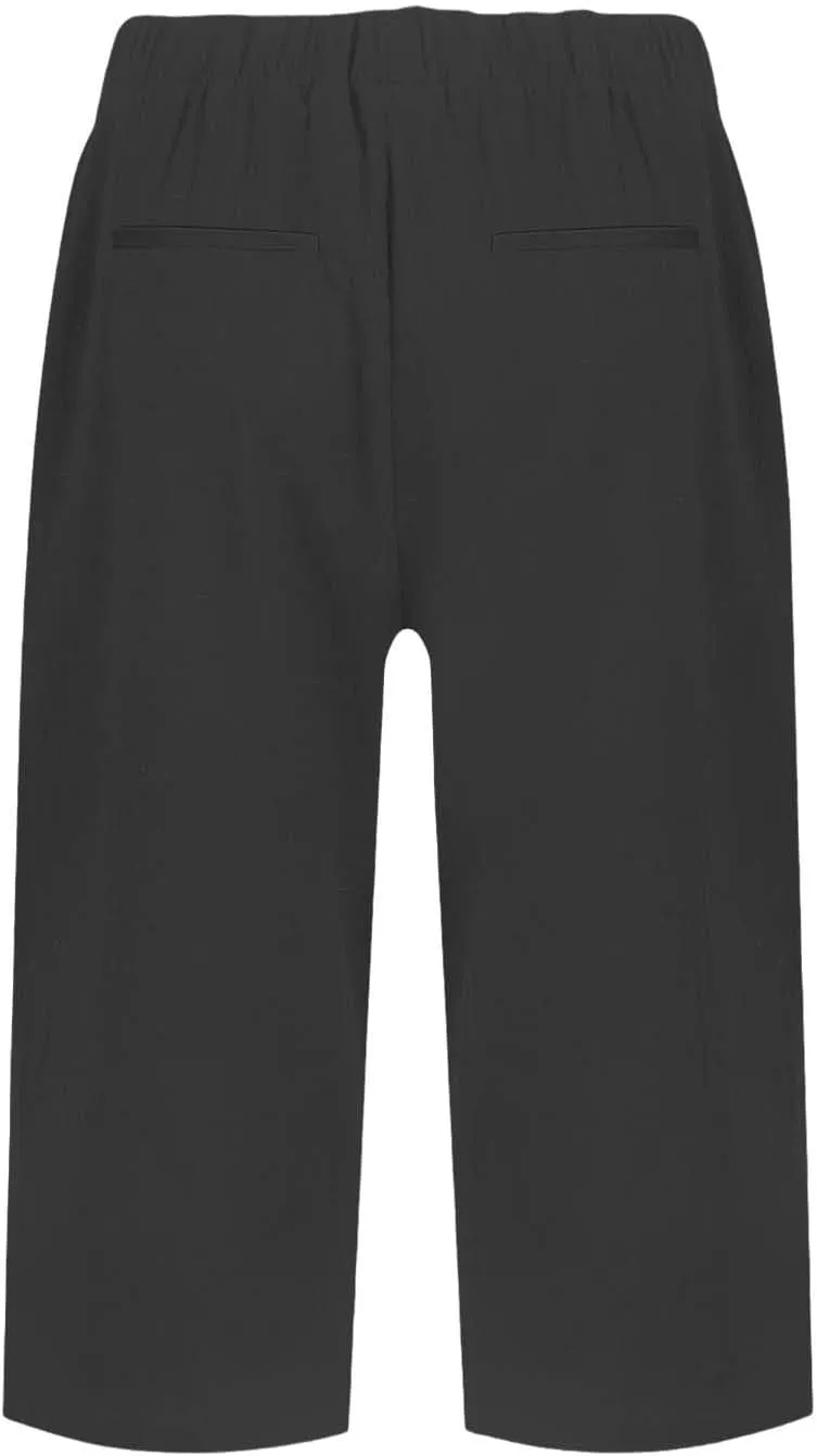 Pedal Pushers for Women Elastic High Waisted Linen Bermuda Shorts Lightweight Summer Cotton Shorts with Pockets