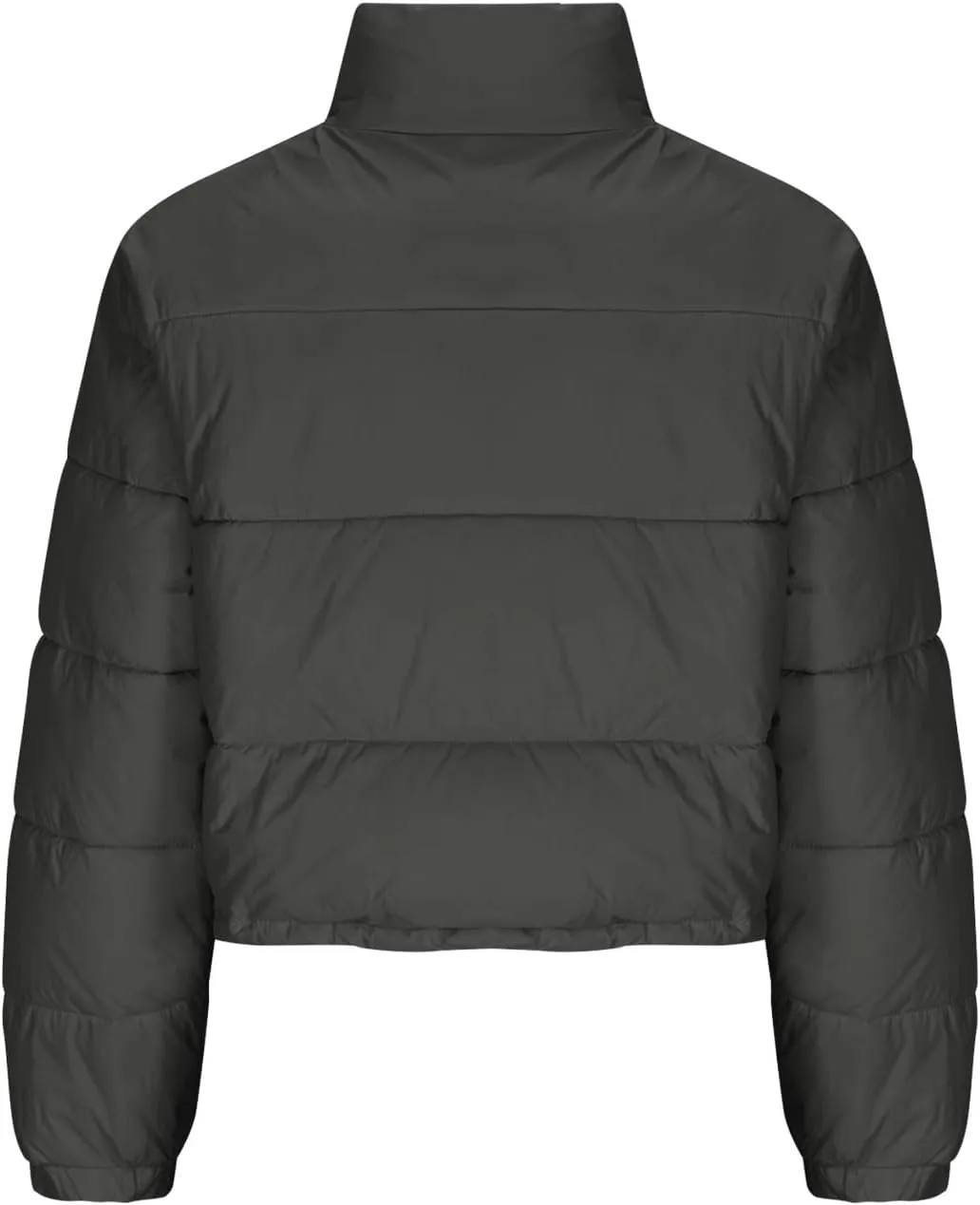 Puffer Coat Women Cropped Puffer Jacket Casual Quilted Baggy Long Sleeve Zip Down Jackets Stand Collar Outerwear
