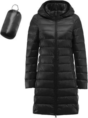 Puffer Jacket Womens Packable Women's Packable Down Puffer Jacket Lightweight Down Travel Jackets Packable Puffer Jacket Women Plus Size Hooded Puffer Jacket Womens Long Winter Parkas for Women