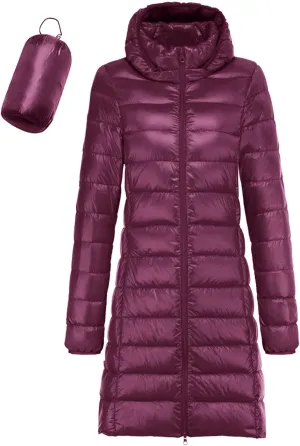 Puffer Jacket Womens Women's Down Jackets & Packable Women Down Packable Ultralight Long Hooded Jacket Puffer Parka Coat Puffer Jacket Womens Plus Size Essentials Long Parkas for Women Waterproof