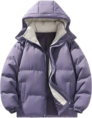 Puffer Jackets for Women Hooded Windproof Winter Coat with Recycled Insulation Winter Slim Short Puffer Coat Women