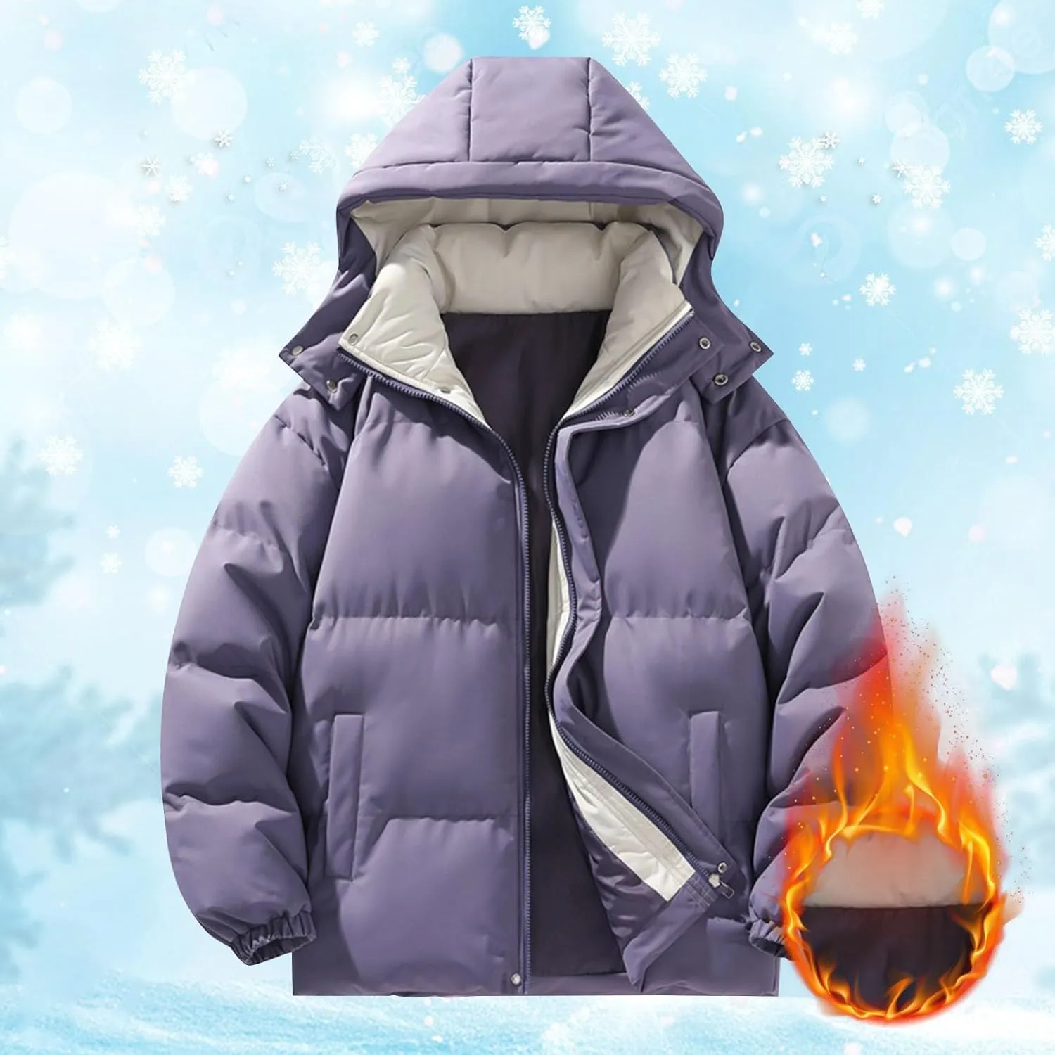 Puffer Jackets for Women Hooded Windproof Winter Coat with Recycled Insulation Winter Slim Short Puffer Coat Women