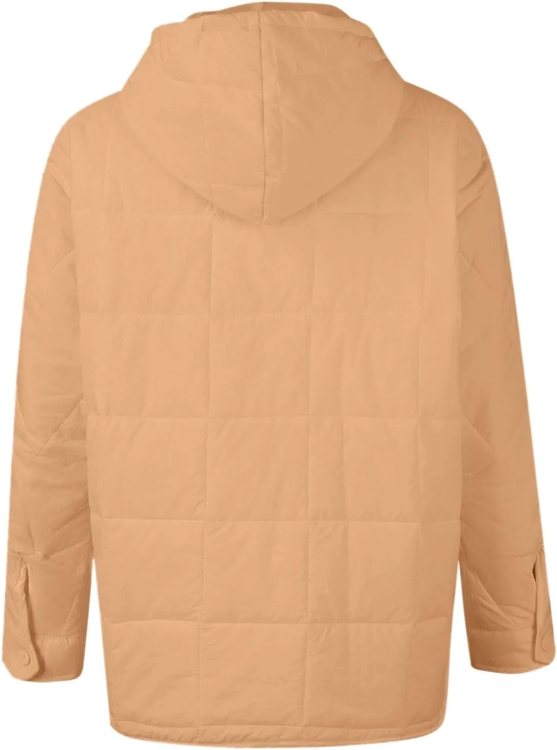 Puffer Pullover Jacket Womens,2024 Button Hooded Quilted Jacket Lightweight Down Coat Packable Oversized Winter Coat