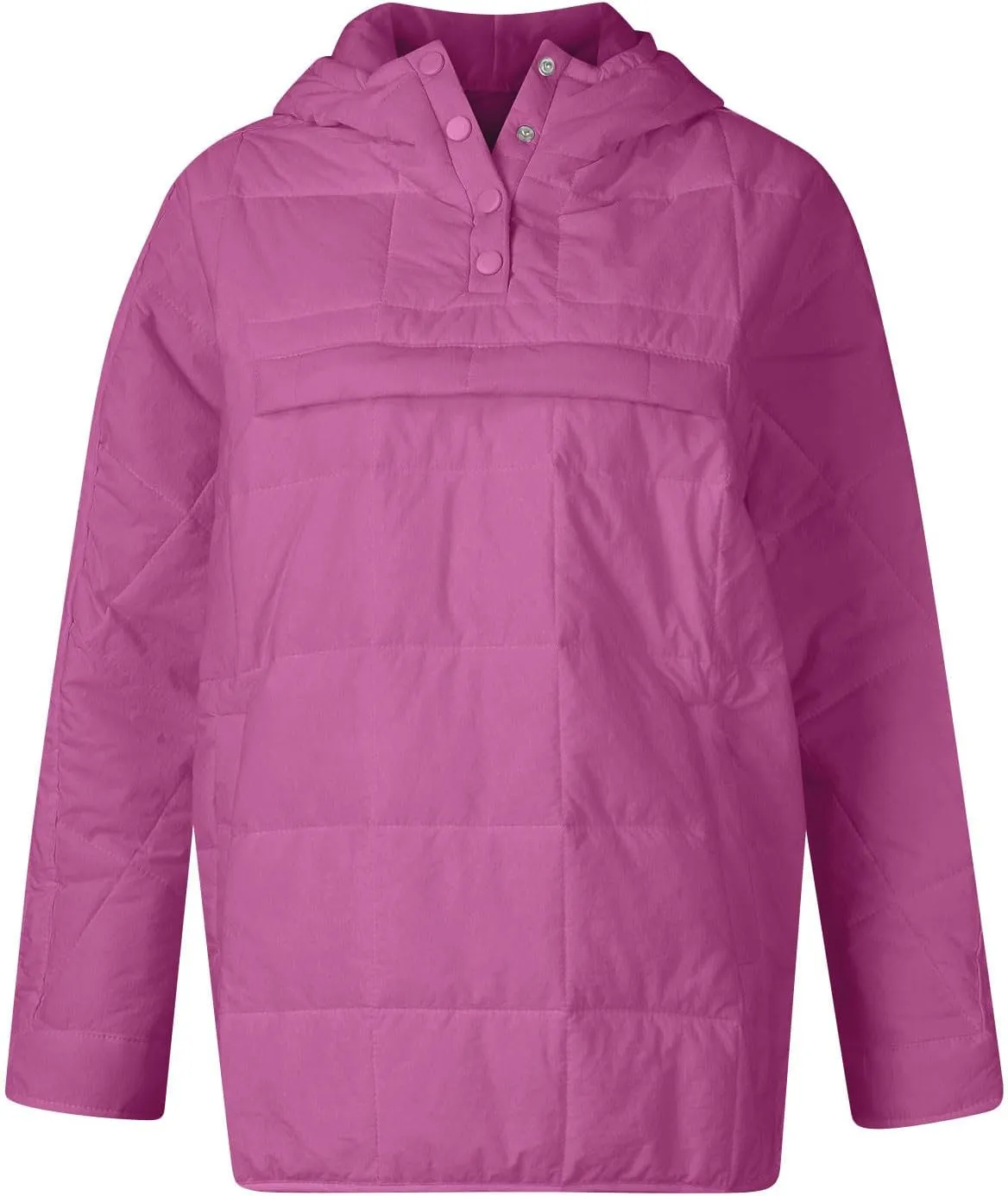 Puffer Pullover Jacket Womens,2024 Button Hooded Quilted Jacket Lightweight Down Coat Packable Oversized Winter Coat