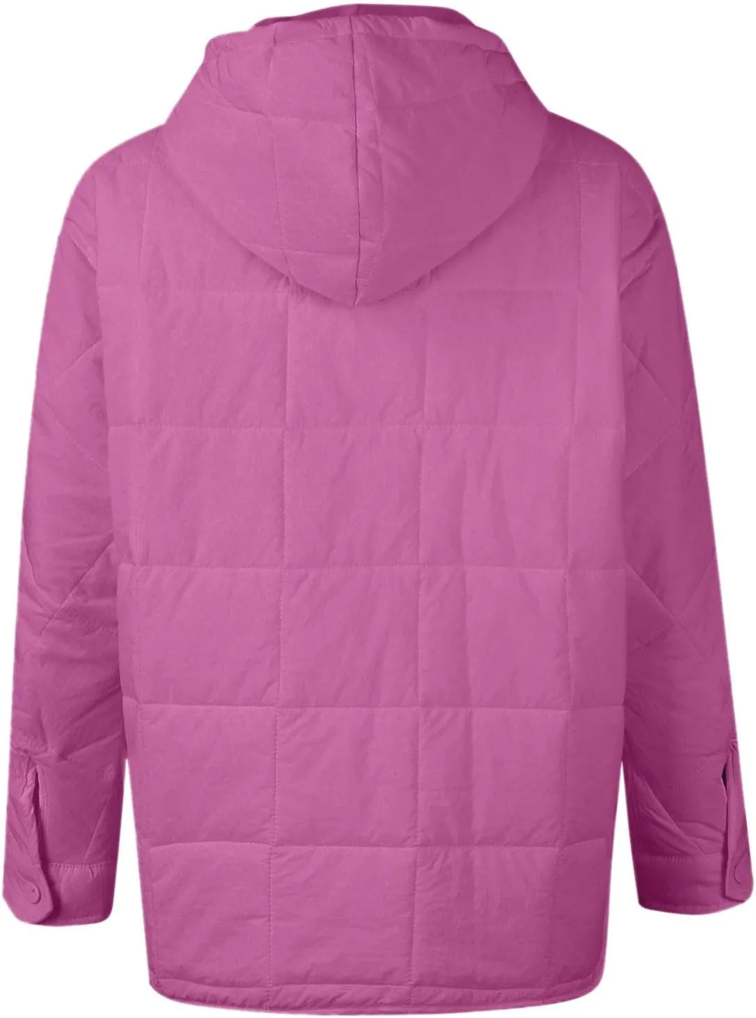 Puffer Pullover Jacket Womens,2024 Button Hooded Quilted Jacket Lightweight Down Coat Packable Oversized Winter Coat