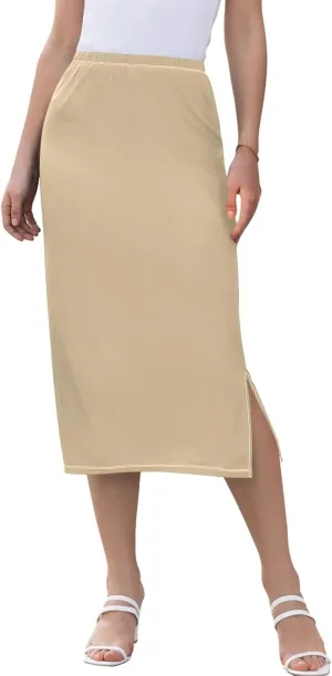 Purple Red Yellow Glitter Side Slit Midi Skirts Women Pencil Straight Skirt Elastic Waist Cute Beach Skirts S