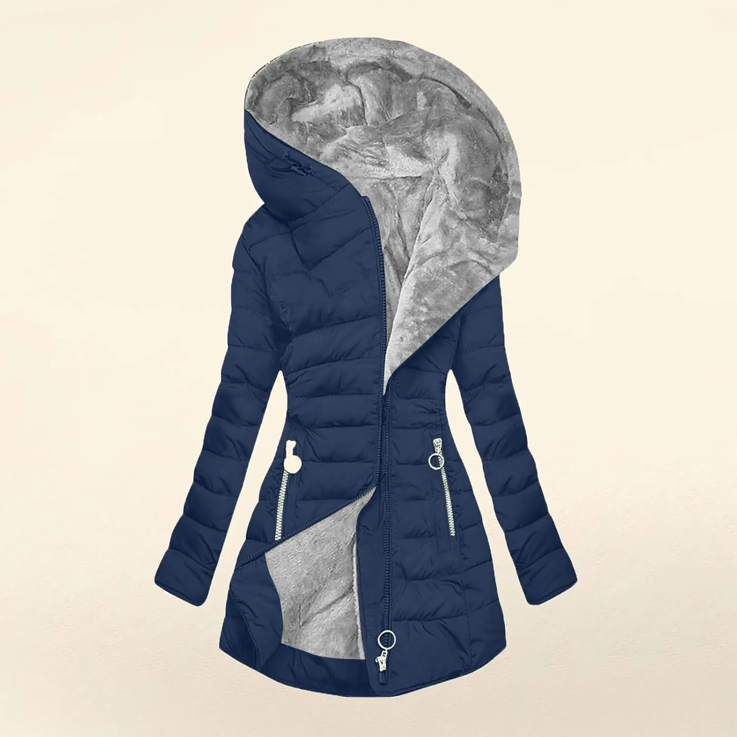 Quilted Jackets for Women 2024 Fall Fleece Jacket Zip Up Hoodie Casual Oversized Coat Warm Winter Clothes with Pocket