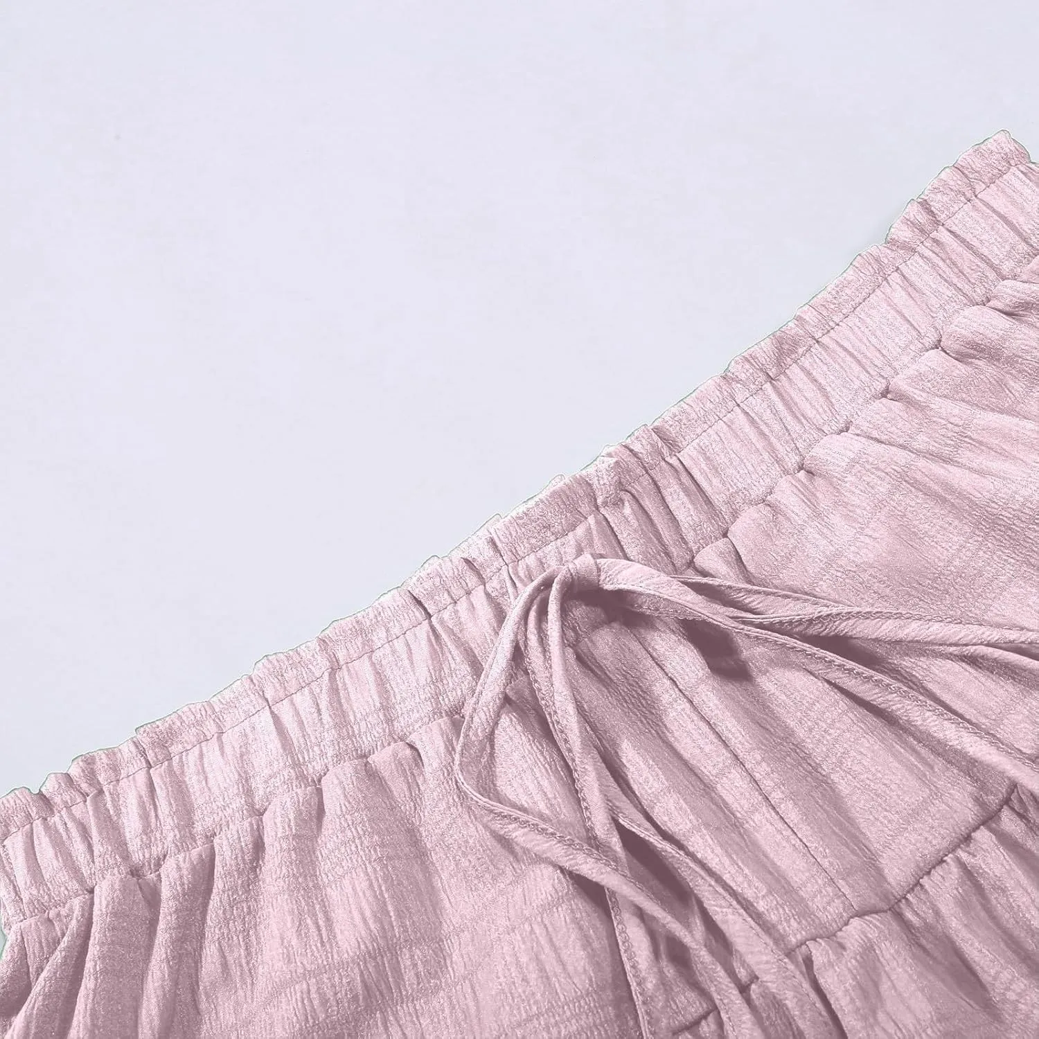 Ruffled Ruched Skorts for Women High Waisted Tiered Mini Skort 2025 Summer Boho Casual Beach Comfy Shorts Skirt