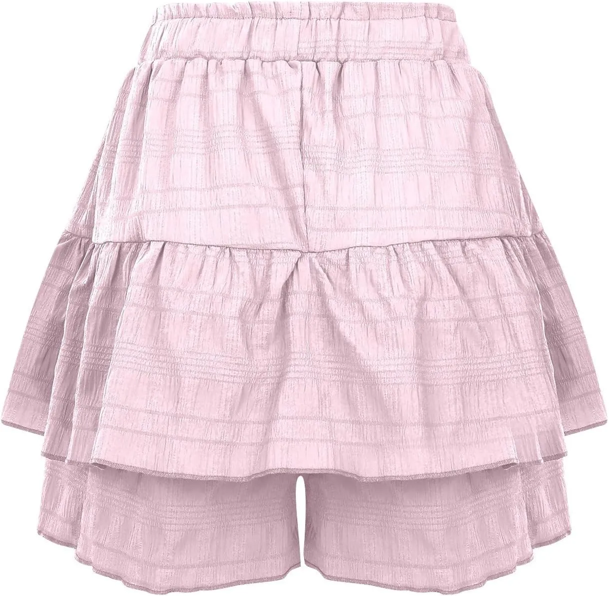 Ruffled Ruched Skorts for Women High Waisted Tiered Mini Skort 2025 Summer Boho Casual Beach Comfy Shorts Skirt