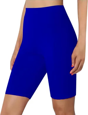 SHAOBGE Women's High Waist Lounge Yoga Shorts, 8" Biker Gym Shorts for Women, Comfy Elastic Solid Color Yoga Pants for Ladies