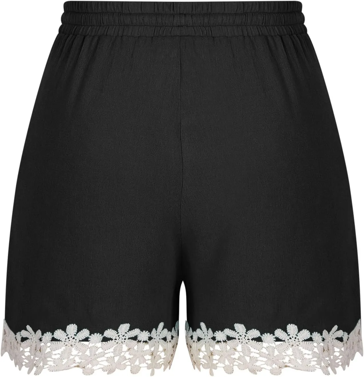 Shorts for Women High Waisted Trendy Drawstring Lace Trim Beach Shorts Loose Fit Lightweight Comfy Cute Casual Shorts