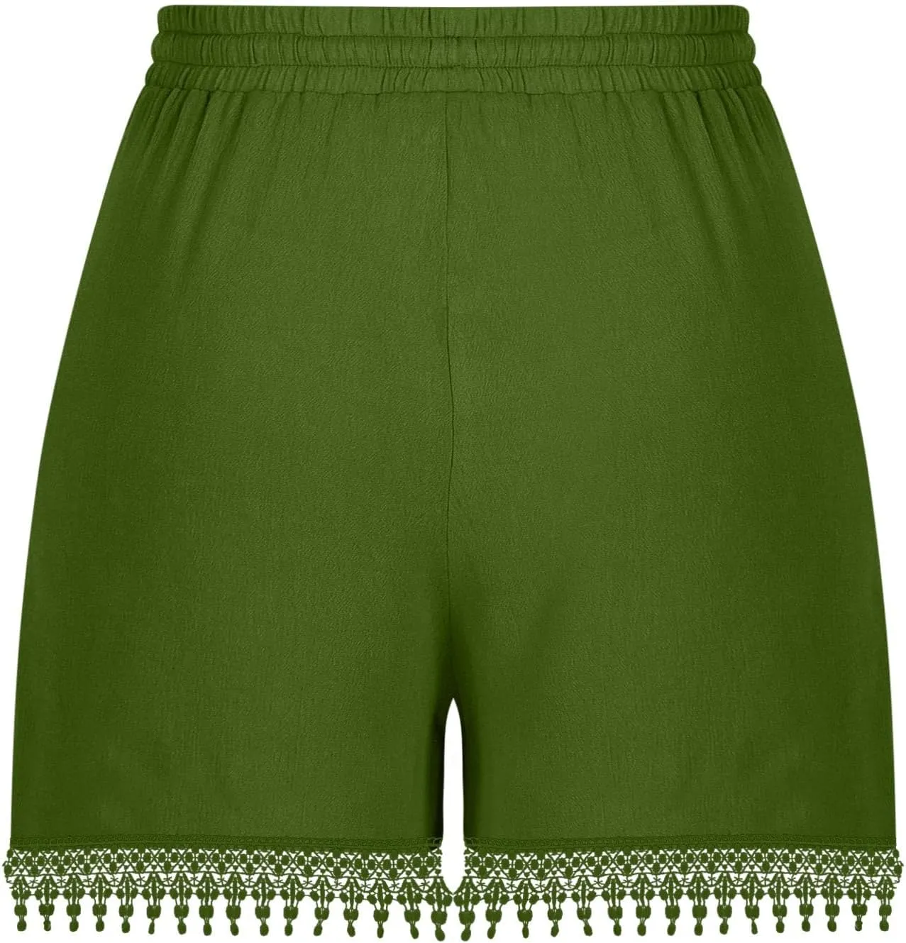 Shorts for Women High Waisted Trendy Drawstring Lace Trim Beach Shorts Loose Fit Lightweight Comfy Cute Casual Shorts