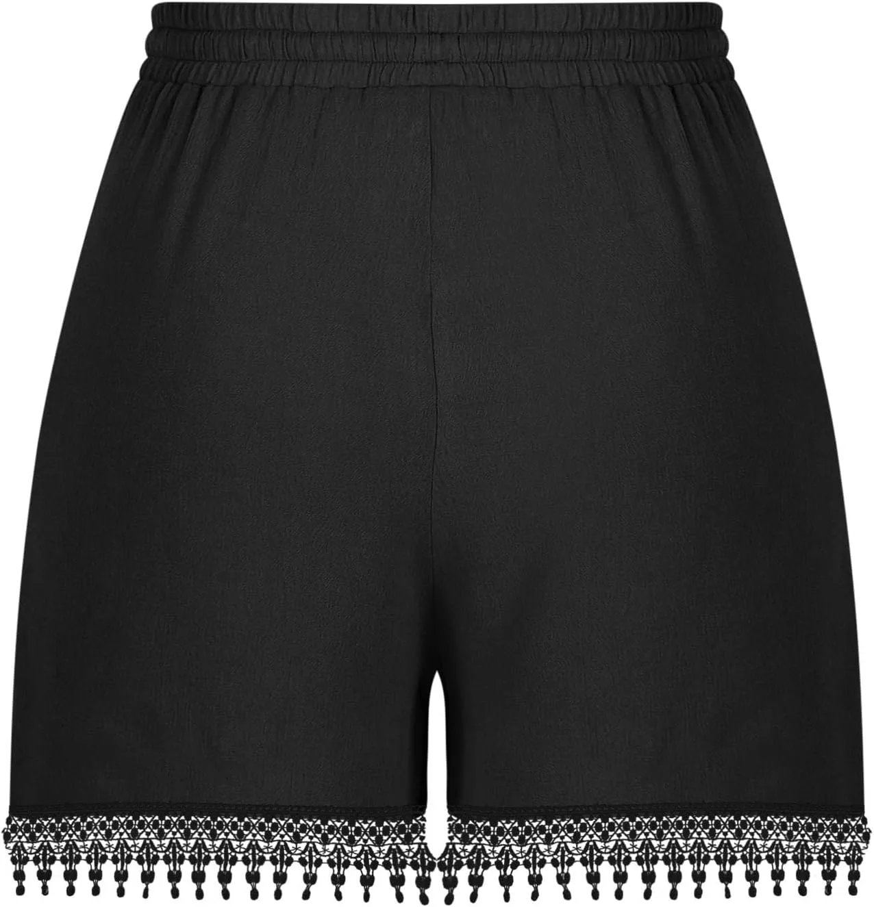 Shorts for Women High Waisted Trendy Drawstring Lace Trim Beach Shorts Loose Fit Lightweight Comfy Cute Casual Shorts