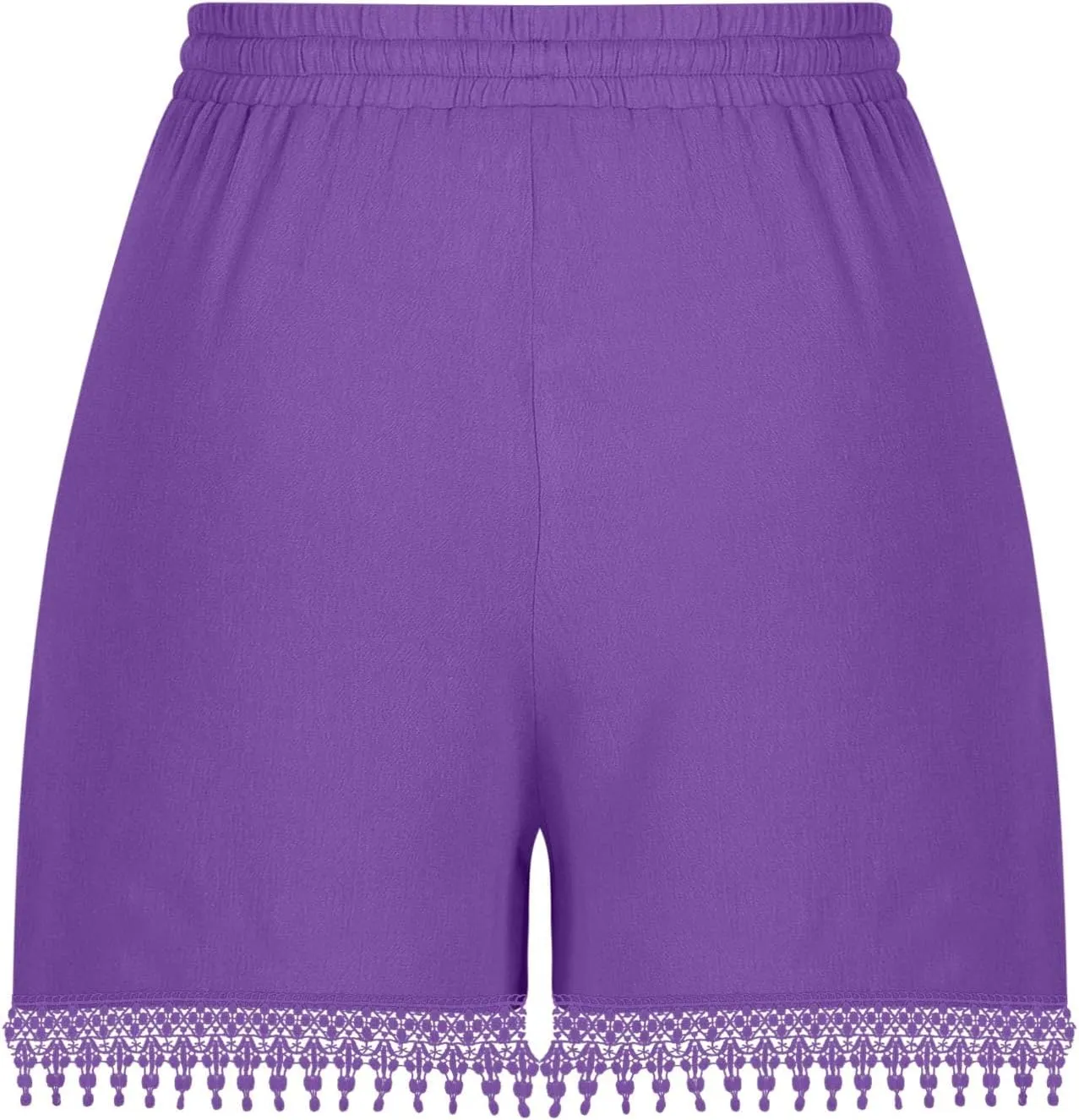 Shorts for Women High Waisted Trendy Drawstring Lace Trim Beach Shorts Loose Fit Lightweight Comfy Cute Casual Shorts