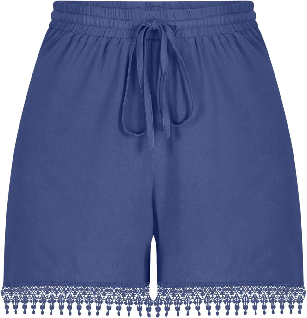 Shorts for Women High Waisted Trendy Drawstring Lace Trim Beach Shorts Loose Fit Lightweight Comfy Cute Casual Shorts