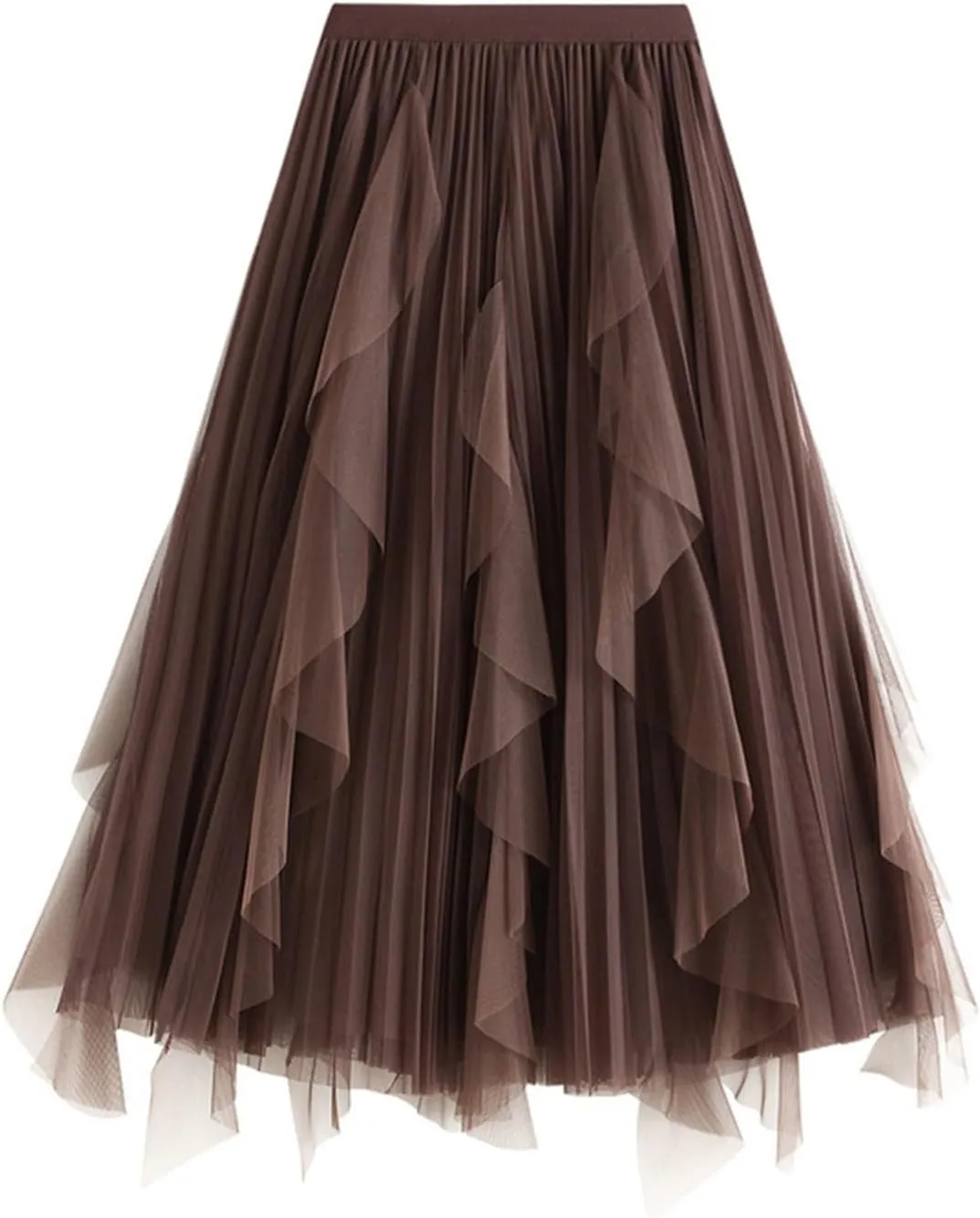 Skirt for Women Elastic Waist Tiered Maxi Skirt A-Line High Waist Long Skirt Bohemian Print Casual Beach Outfits