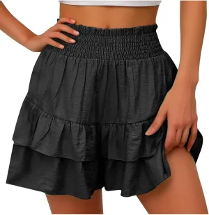 Skorts for Woman Tennis Golf Summer Ruffle Outfits Comfy Boho High Waist Skorts Crochet Casual Trendy Flowy Skirts