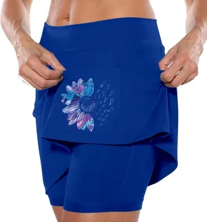 Skorts for Women with Pockets High Waist Tummy Control Skorts Yoga Lightweight Trendy Fit It Outfits with Pockets