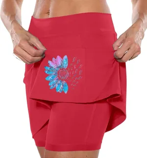 Skorts for Women with Pockets High Waist Tummy Control Skorts Yoga Lightweight Trendy Fit It Outfits with Pockets