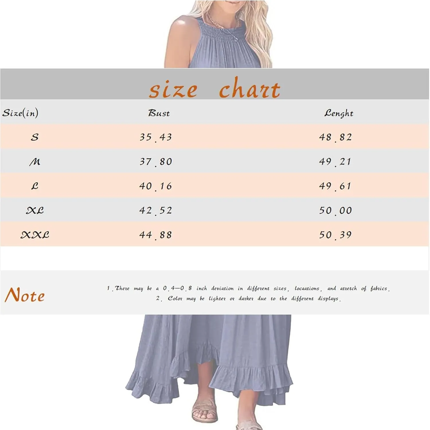 Smocked Dress Women Summer Sleeveless Tank Halter Tie Back Loose Flowy Ruffle Tiered Maxi Dress with Pockets