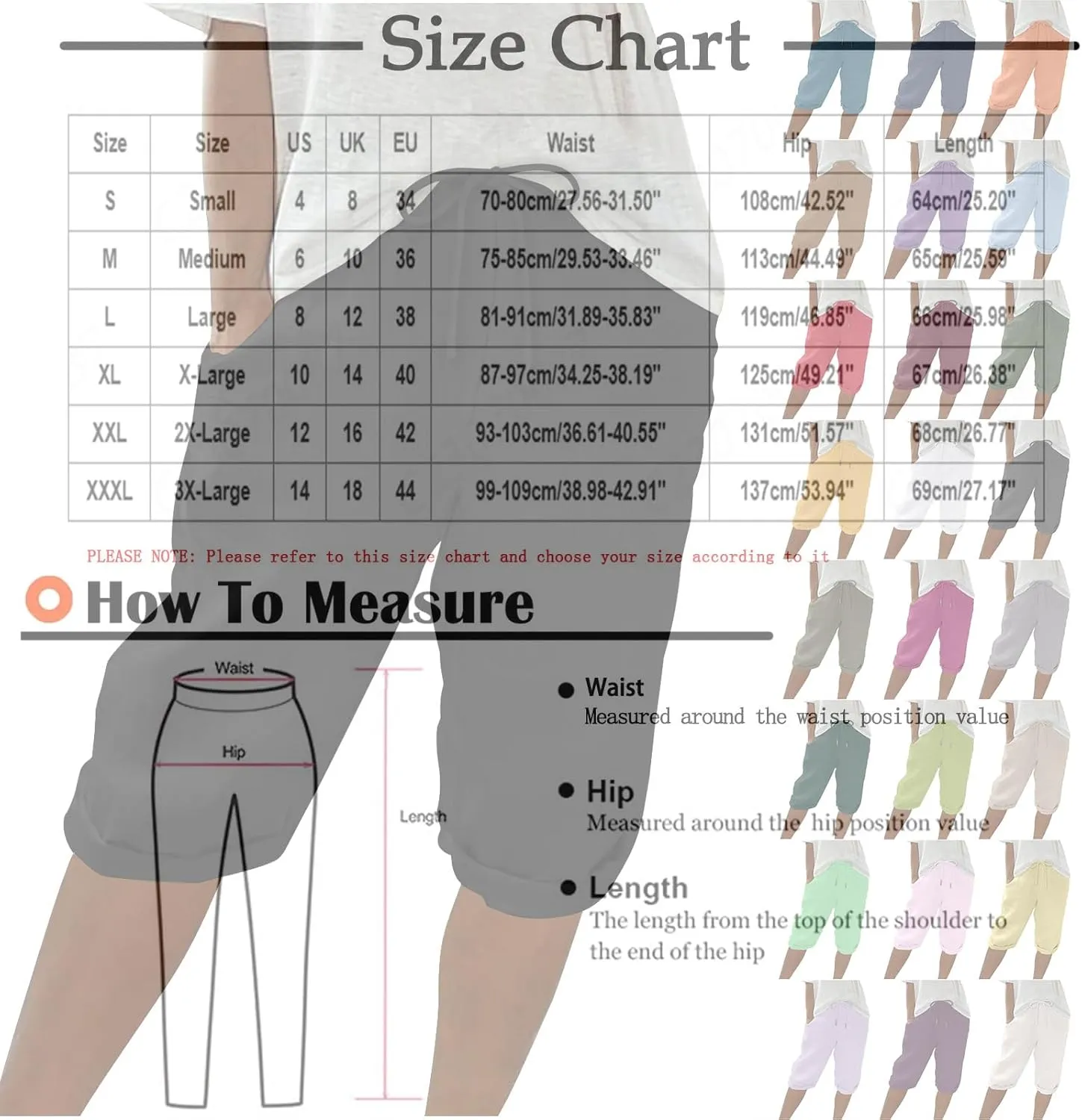 Summer Cotton Linen Pants Women Elastic High Waisted Bermuda Shorts for Women Knee Length Casual Capris Pant Shorts