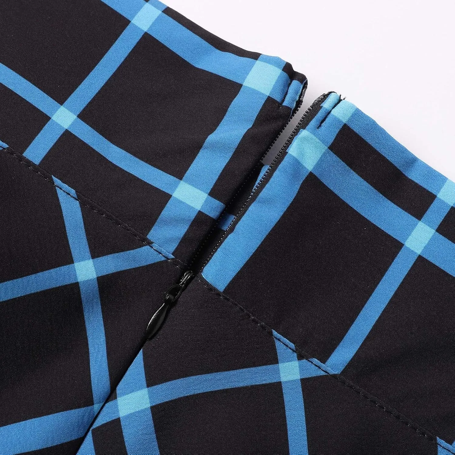 Summer Skirt for Women Trendy Plaid Tummy Control High Waist Back Zipper A-Line Pleated Maxi Short Skirts for Girls