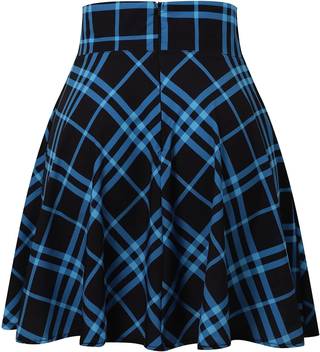 Summer Skirt for Women Trendy Plaid Tummy Control High Waist Back Zipper A-Line Pleated Maxi Short Skirts for Girls