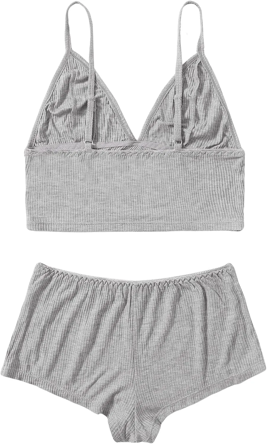 SweatyRocks Women's Lace Trim Underwear Lingerie Straps Bralette and Panty Set