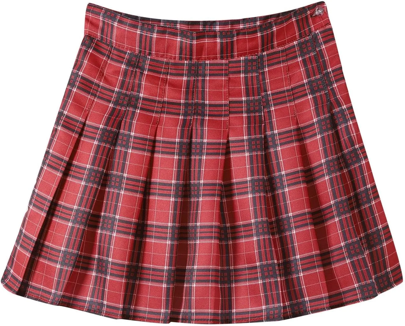 Teen Girls Pleated Mini Skirt Preppy Plaid Skirts Elastic High Waisted Uniform Skirt Plus Size Tartan Skirts for School Girl