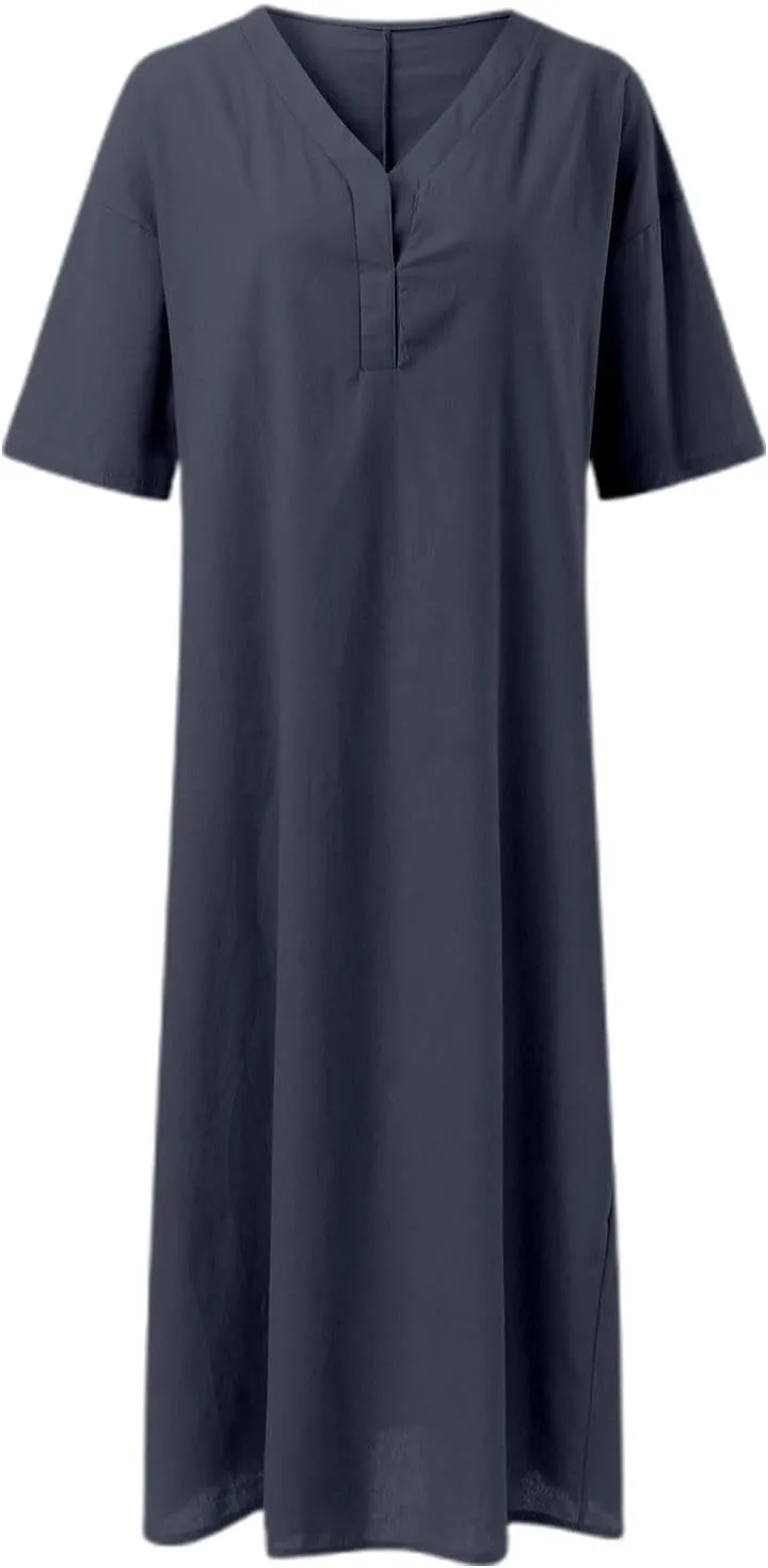 Teen Girls Poplin Dress Petite Linen Short Sleeve Tube Top Shirt Dress Homecoming Casual Church Outfits for Women
