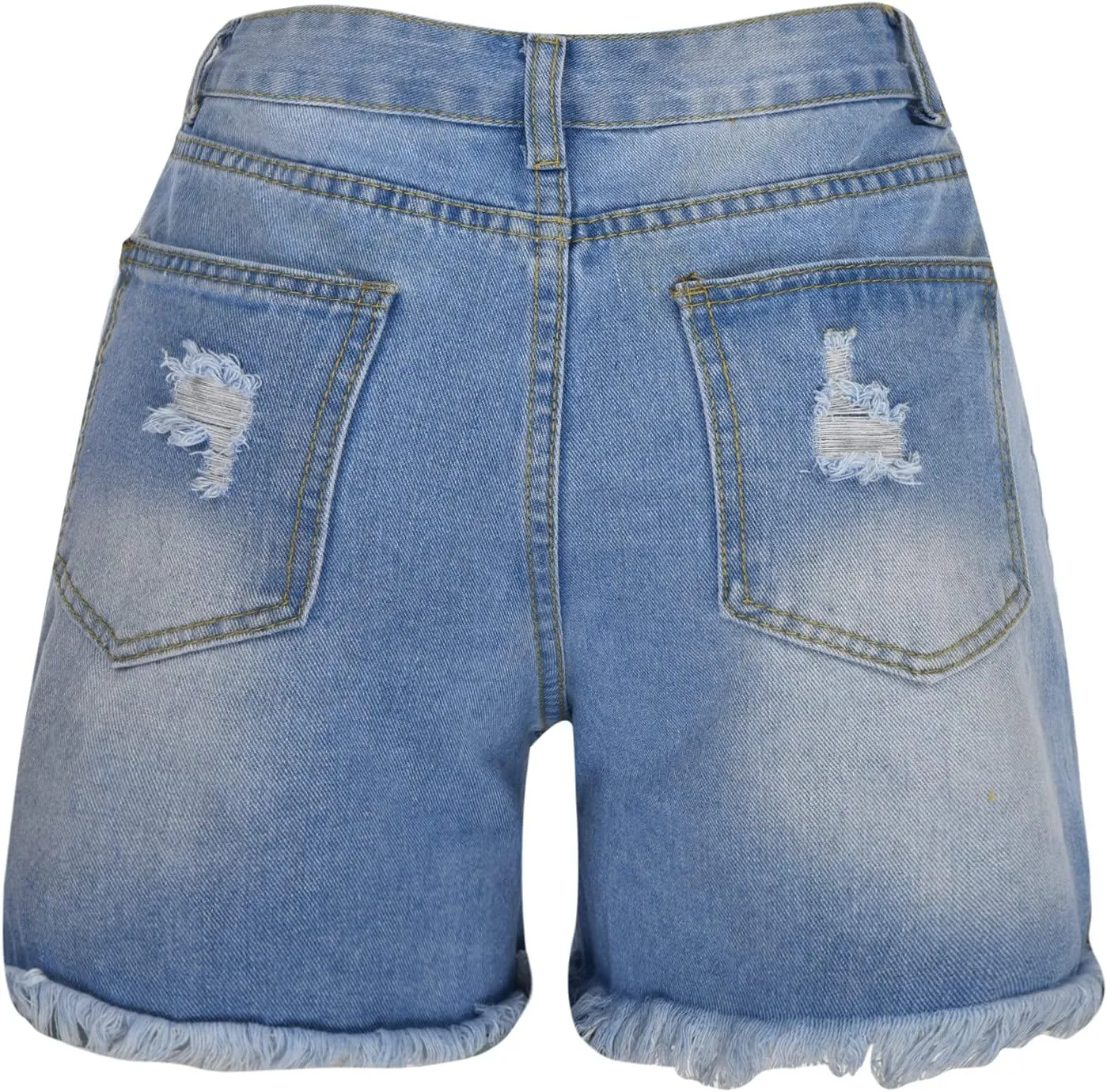Uillui Jean Shorts Womens Fashion Casual High Waisted Distressed Denim Shorts Frayed Raw Hem Ripped Jeans Shorts for Juniors