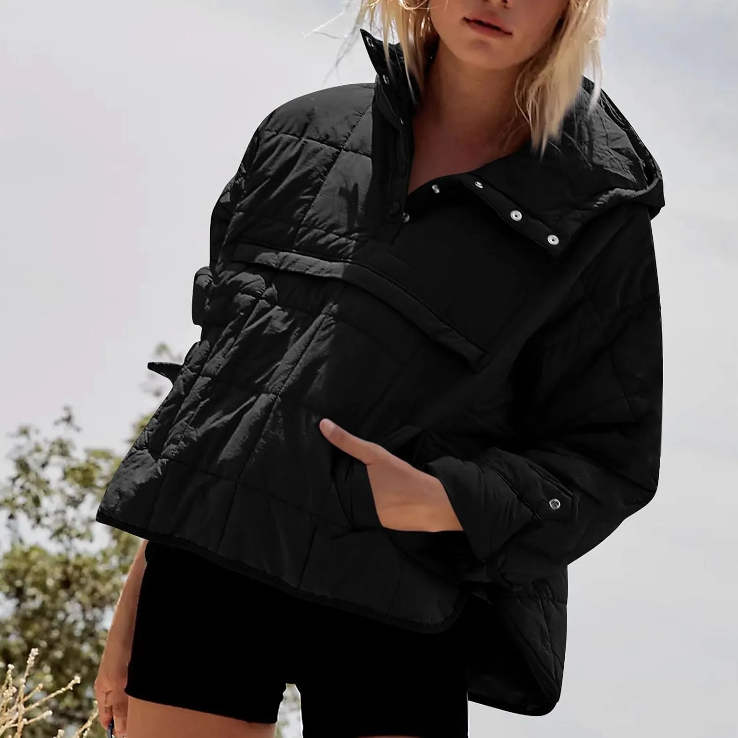 UOFOCO Women's Down Jackets Parkas Oversize Packable Quilted Pullover Puffer Jacket for Women Fall Winter Outfits Coat 2024