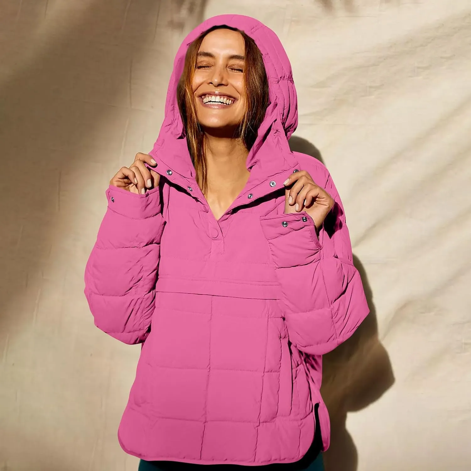 UOFOCO Women's Down Jackets Parkas Oversize Packable Quilted Pullover Puffer Jacket for Women Fall Winter Outfits Coat 2024