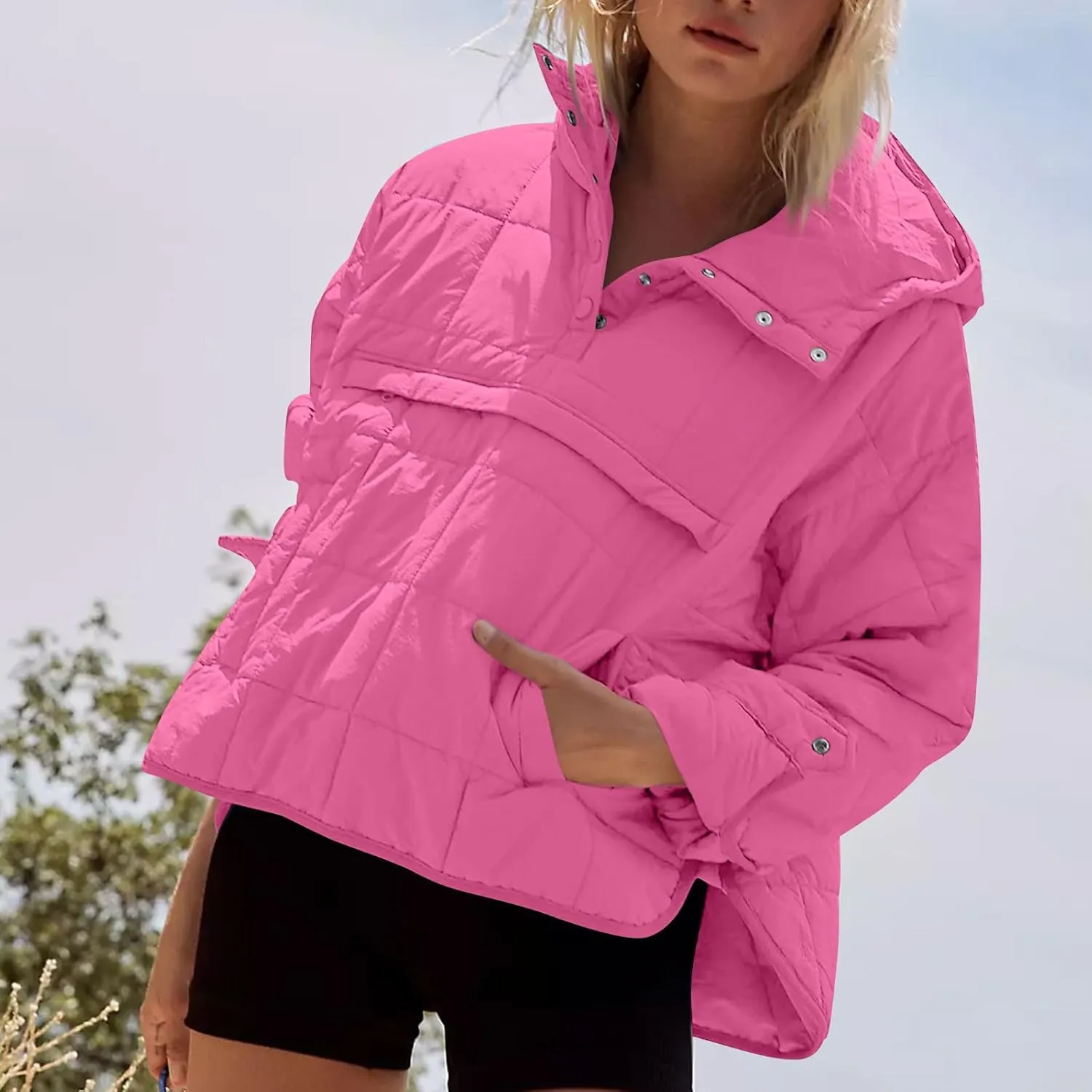 UOFOCO Women's Down Jackets Parkas Oversize Packable Quilted Pullover Puffer Jacket for Women Fall Winter Outfits Coat 2024