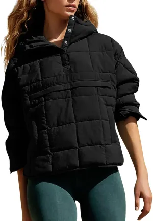 UOFOCO Women's Down Jackets Parkas Oversize Packable Quilted Pullover Puffer Jacket for Women Fall Winter Outfits Coat 2024