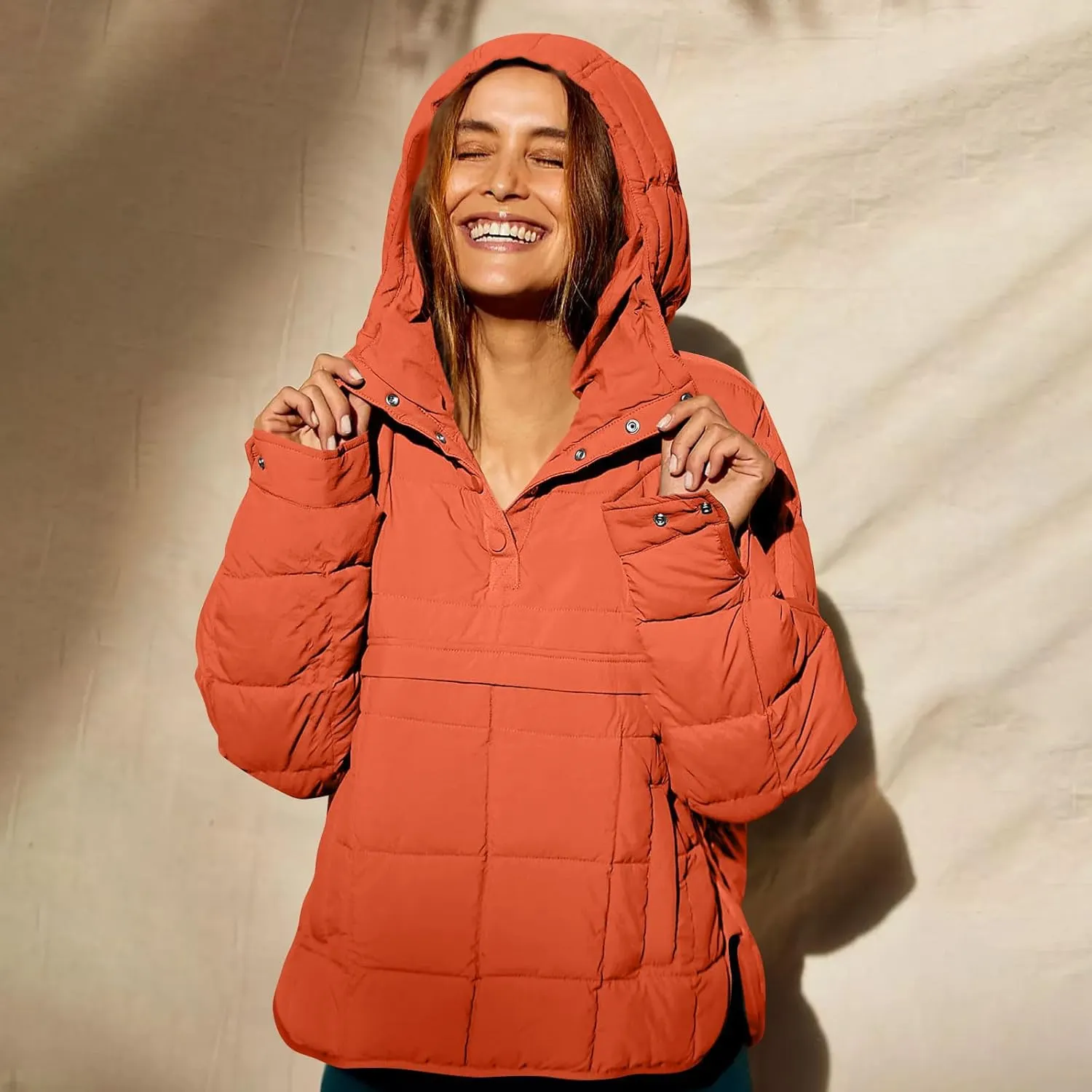 UOFOCO Womens Puffer Jacket with Hood Winter Packable Pullover Down Jackets Winter Quilted Jacket Coats for Women 2024