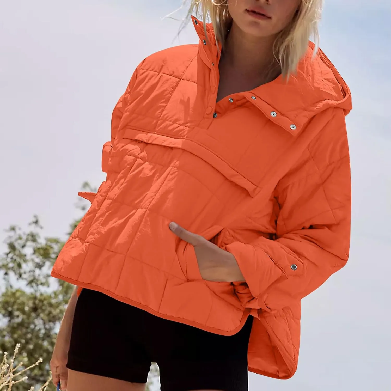 UOFOCO Womens Puffer Jacket with Hood Winter Packable Pullover Down Jackets Winter Quilted Jacket Coats for Women 2024