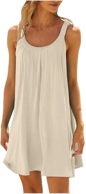 Vacation Dresses for Women 2025 Casual Summer Tank Dress Cute Flowy Sundresses for Teens Sleeveless Boho Beach Dress