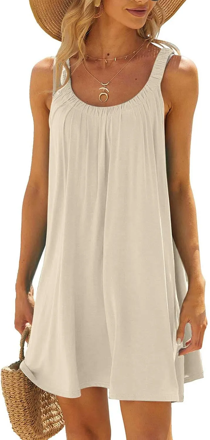 Vacation Dresses for Women 2025 Casual Summer Tank Dress Cute Flowy Sundresses for Teens Sleeveless Boho Beach Dress